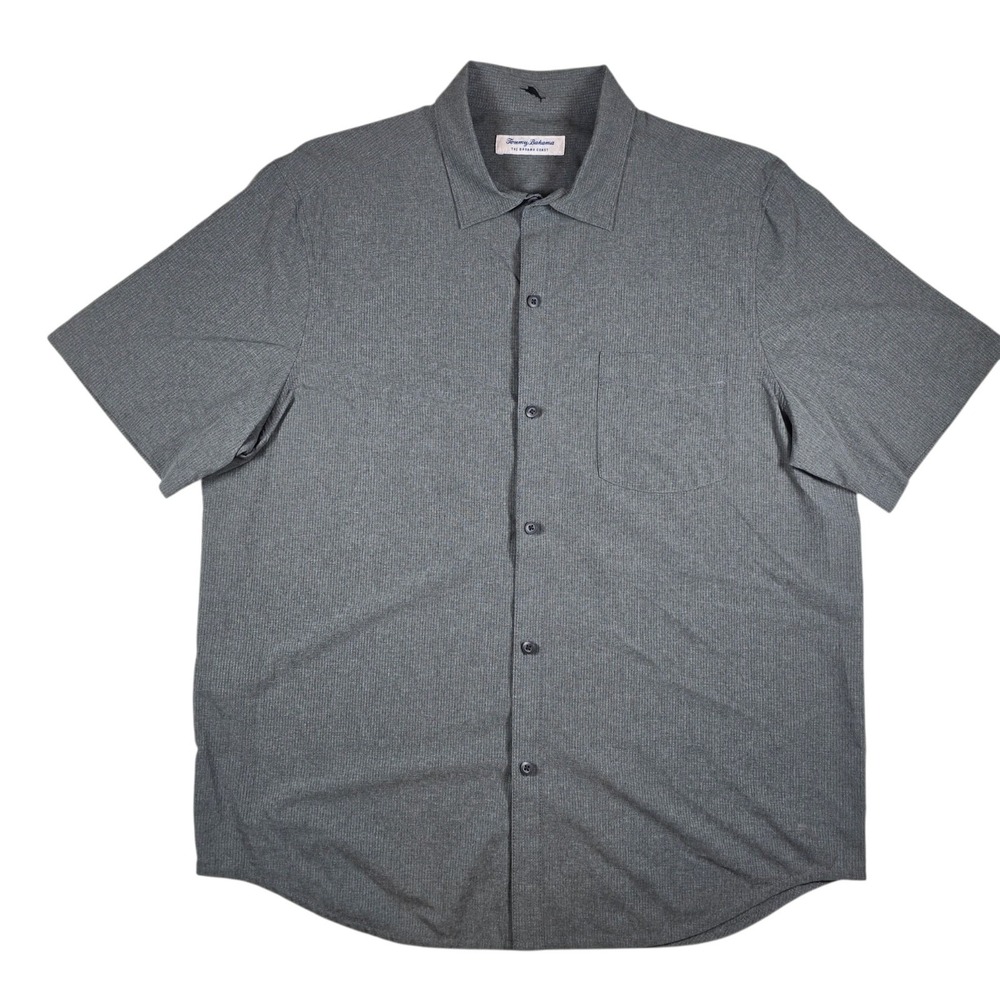 Tommy Bahama The Bahama Coast Islandzone Gray S/S Performance Shirt Men's Size L